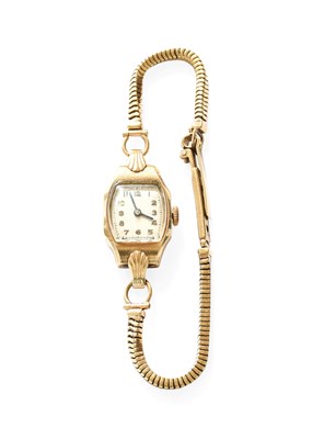 Lot 277 - A Lady's 9 Carat Gold Wristwatch, bracelet...