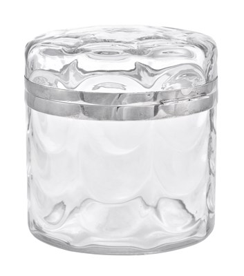 Lot 37 - An Edward VII Silver-Mounted Moulded-Glass Jar and Cover