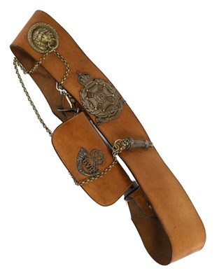 Lot 213 - A Second World War Leather Shoulder Belt and...