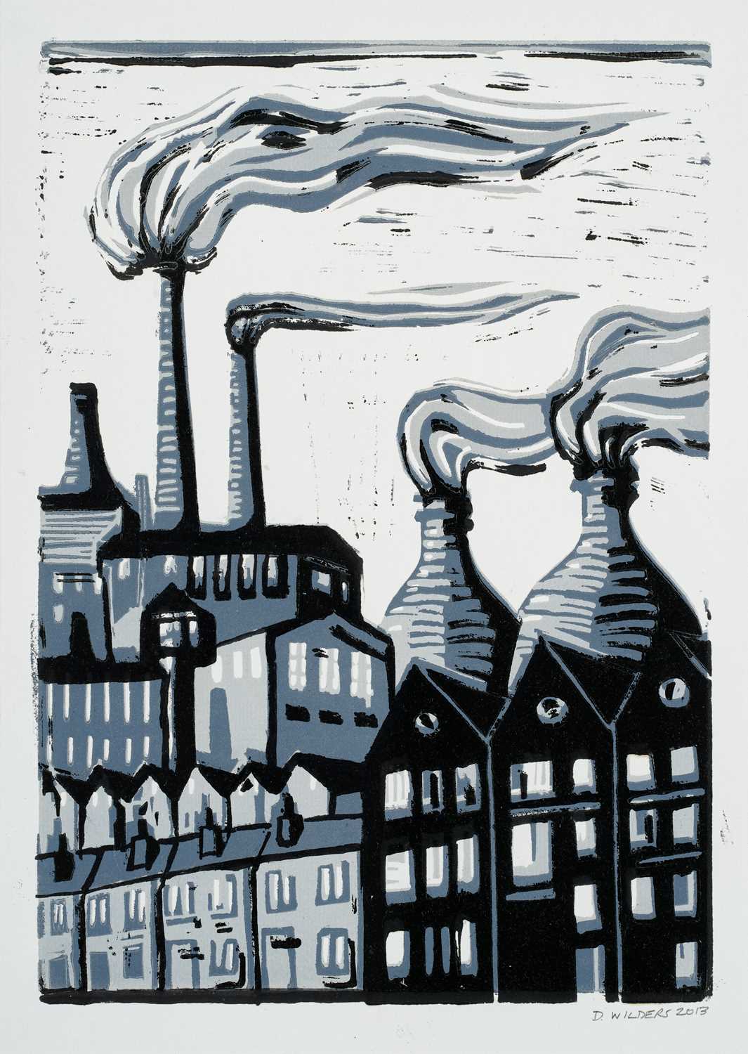 Lot 6 - David Wilders (Contemporary) "Industrial Town"...