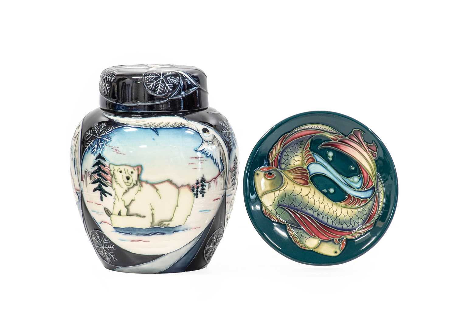 Lot 530 - Modern Moorcroft Pottery Artic Tundra Pattern...