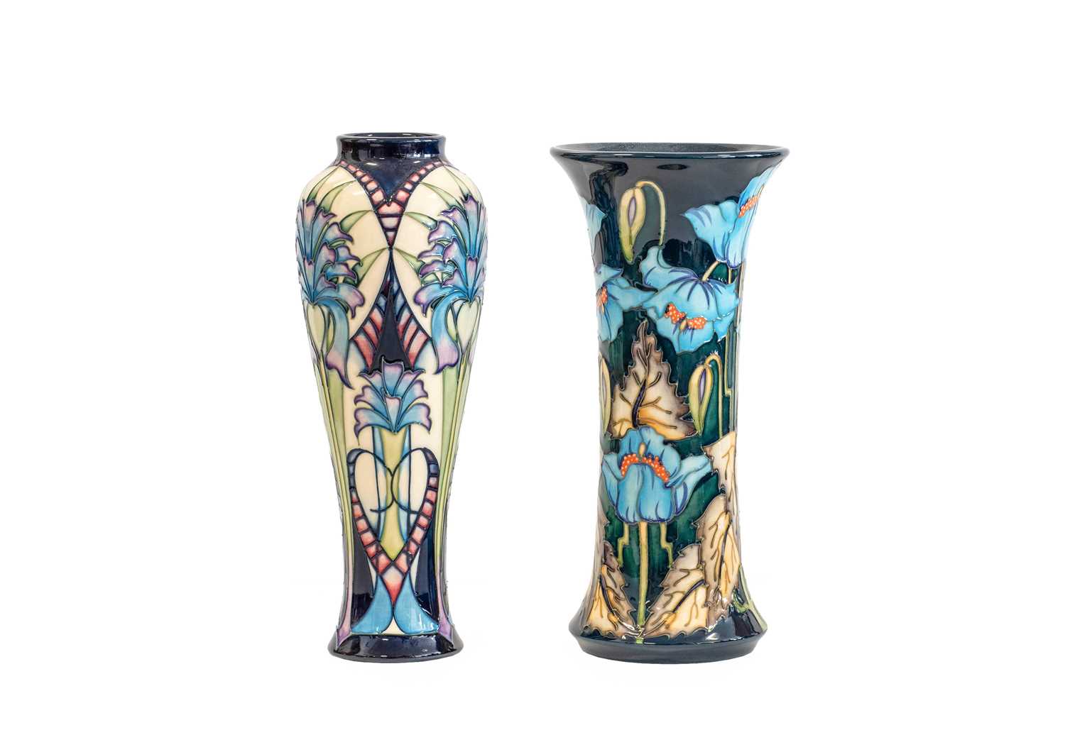 Lot 528 - Modern Moorcroft Pottery Blue Rhapsody Pattern...