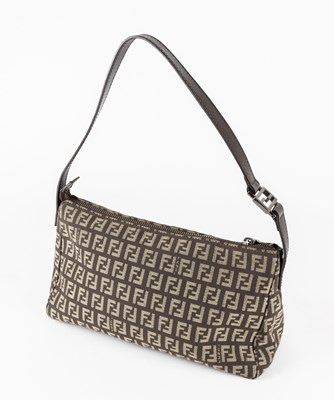Lot 1035 - Fendi Brown Monogram Canvas Shoulder Bag with...