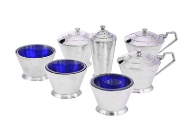 Lot 54 - A Seven-Piece George V Silver Condiment-Set