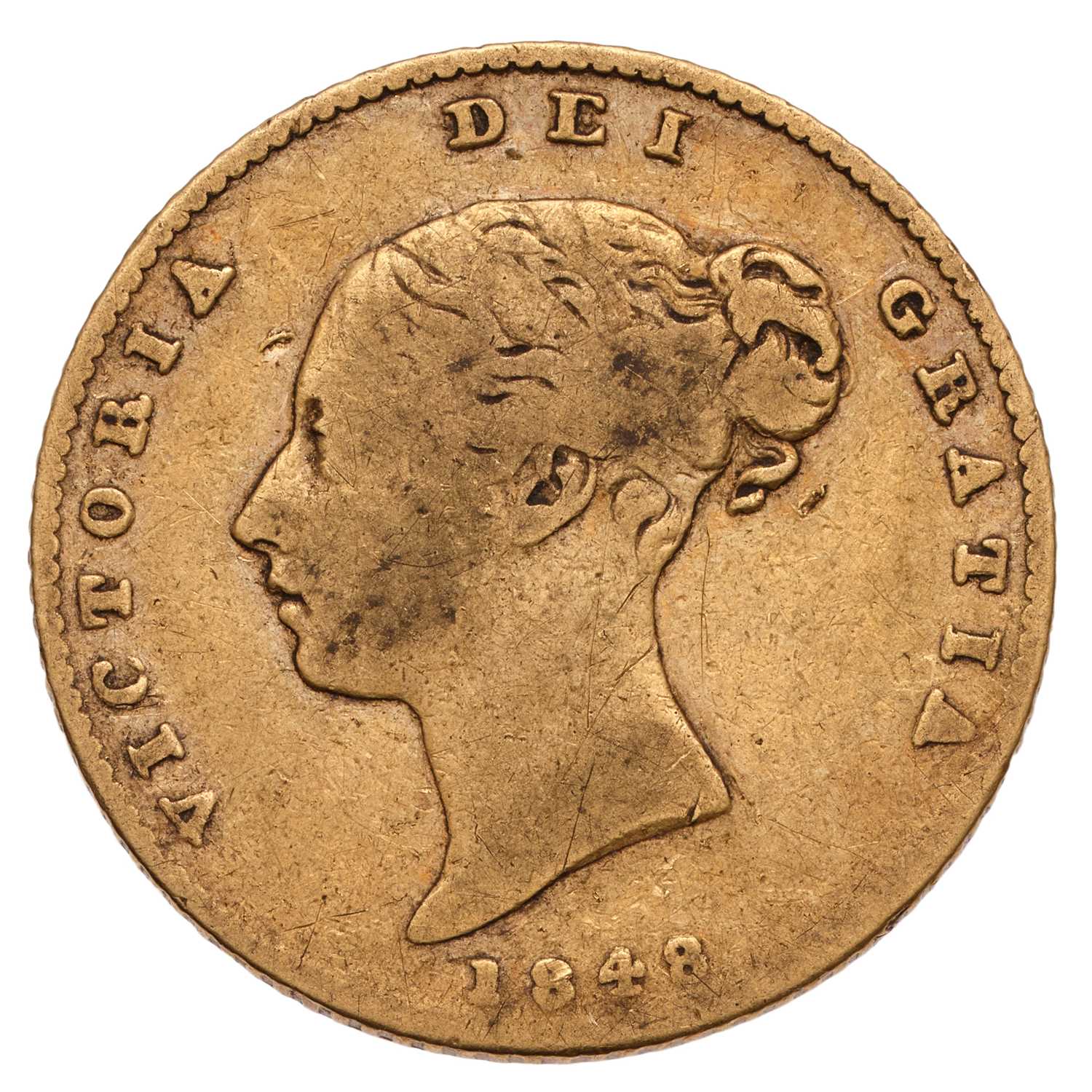 Lot 171 - Victoria, Half Sovereign 1848, close date,...
