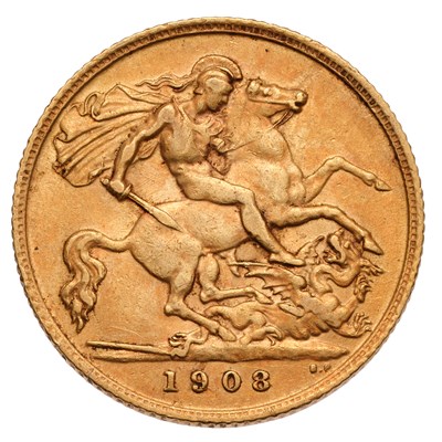 Lot 201 - Edward VII, Half Sovereign 1908; very fine