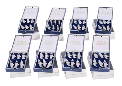 Lot 49 - Eight Cased Sets of Six Silver Plate Place Card Holders