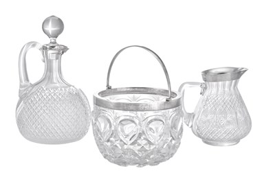 Lot 1 - Three Edward VII or George V Silver-Mounted Cut-Glass Items