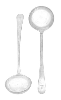 Lot 114 - A Pair of George III Provincial Silver Sauce-Ladles