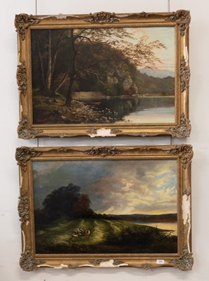 Lot 485 - * Dawson "Figures on a Riverbank" "Lakeside...