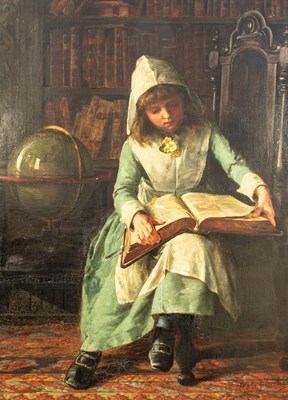 Lot 356 - Edith Gorlie (exh. 1881-1889) "In the Library"...