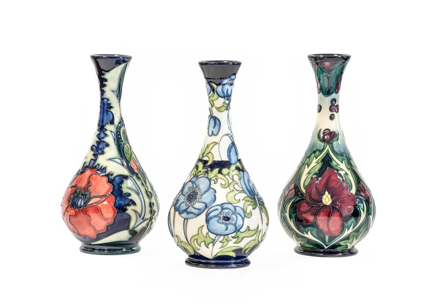 Lot 518 - Modern Moorcroft Pottery Ruby Pattern Vase,...