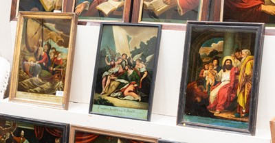 Lot 429 - Three George III Reverse Mezzotints on Glass, "...