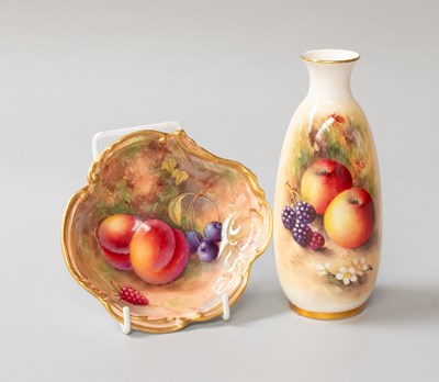 Lot 149 - A Royal Worcester Porcelain Bottle Vase, by...