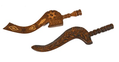 Lot 2054 - 19th Century Knitting Sticks/Sheaths...