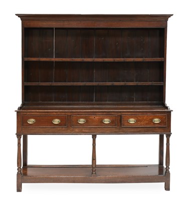 Lot 356 - A George III Oak Open Dresser and Rack, 3rd...
