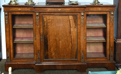 Lot 546 - Victorian Walnut Breakfront Bookcase, 168cm by...