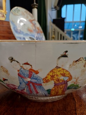 Lot 31 - A Chinese Porcelain Punch Bowl, Qianlong,...