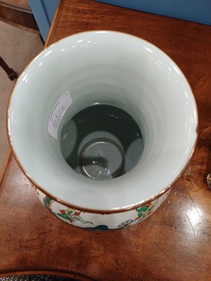 Lot 61 - A Pair of Chinese Wucai Porcelain Vases, Wanli...