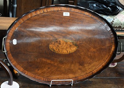 Lot 554 - A George III Mahogany and Satinwood Tray, with...