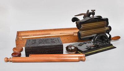 Lot 54 - A Crown Cast Iron Fabric Crimper, together...