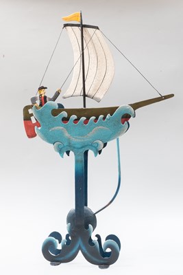 Lot 170 - A Nautical Painted Metal Rocking Sulpture of a...