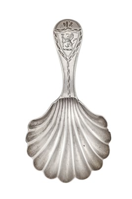 Lot 2014 - A George III Provincial Silver Caddy-Spoon