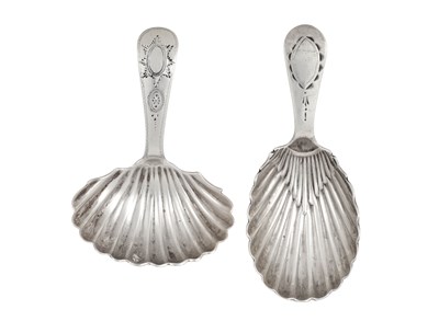 Lot 2037 - Two George III Scottish Provincial Silver Caddy-Spoons