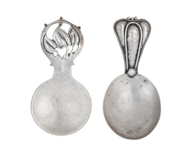 Lot 2067 - Two Arts and Crafts Silver Caddy-Spoons