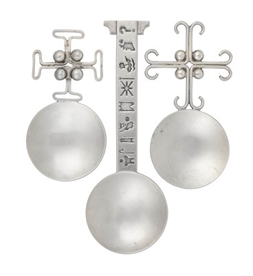 Lot 2083 - Three Irish Silver Caddy-Spoons