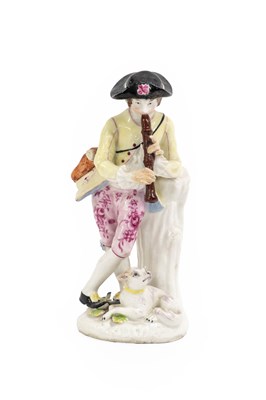 Lot 1 - A Bow Porcelain Figure of a Shepherd, circa...