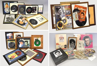Lot 3210 - Elvis Presley Various Framed Singles And LPs