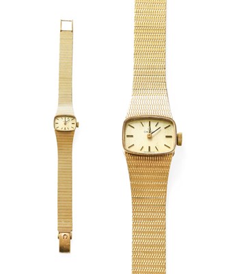 Lot 276 - A Lady's 9 Carat Gold Omega Wristwatch, manual...