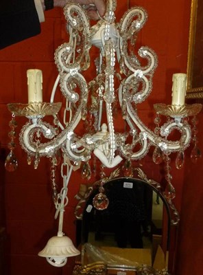 Lot 671 - Two mirrors and a glass chandelier