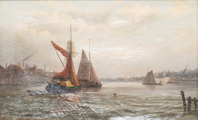 Lot 437 - Millson Hunt (act. 1875-1900) Riverscene at...