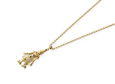 Lot 273 - A 9 Carat Gold Multi-Gem Set Clown Pendant on...