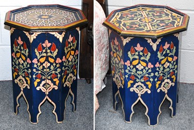 Lot 594 - A Pair of Folk Art Painted Middle Eastern...