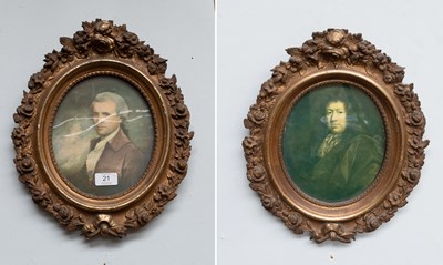 Lot 21 - A Pair of Oval Gilt Picture Frames, 38cm by...