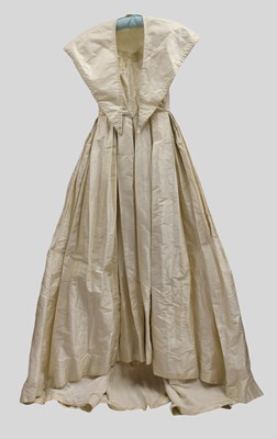 Lot 2117 - Late 19th Century Cream Silk Taffeta Wedding...