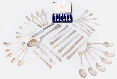 Lot 155 - A Collection of Assorted Silver Flatware,...
