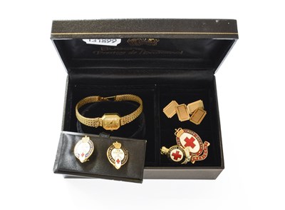 Lot 280 - 9ct Gold Ladies Bueche-Girod Watch, pair of...