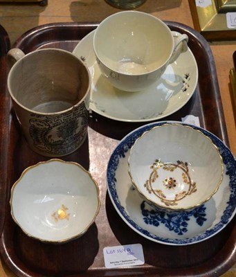 Lot 164A - Worcester tea bowl, Liverpool saucer, Leeds, etc