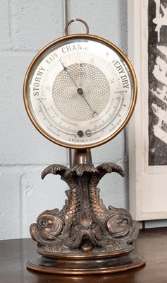 Lot 193 - A Victorian Table Aneroid Barometer, retailed...