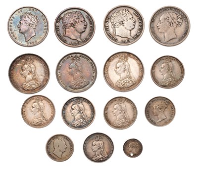 Lot 83 - Assorted Shillings, Sixpences and Maundy...
