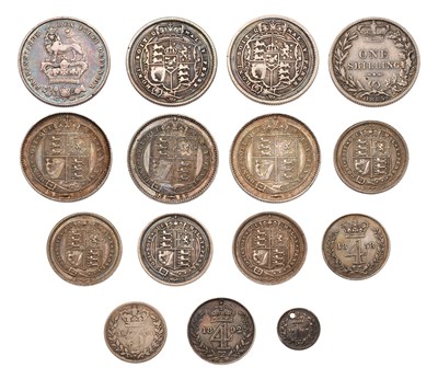 Lot 83 - Assorted Shillings, Sixpences and Maundy...