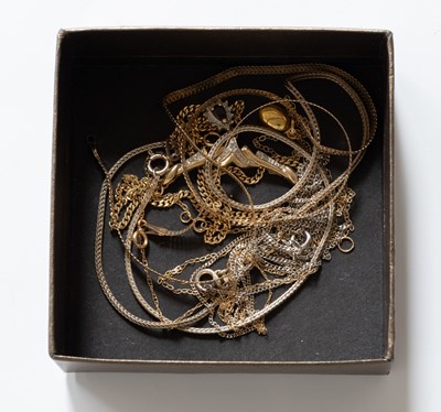 Lot 336 - A 9 Carat Gold Sapphire and Diamond Necklace,...