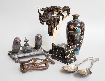 Lot 73 - A Novelty Metal Desk Stand Formed as a pair of...