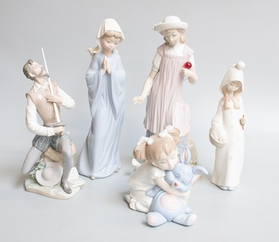 Lot 72 - Six Lladro Figures and Eight Nao Figures, (two...