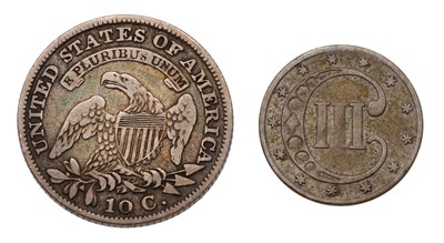 Lot 117 - USA, Ten Cents 1829, square-base 2, small 10,...