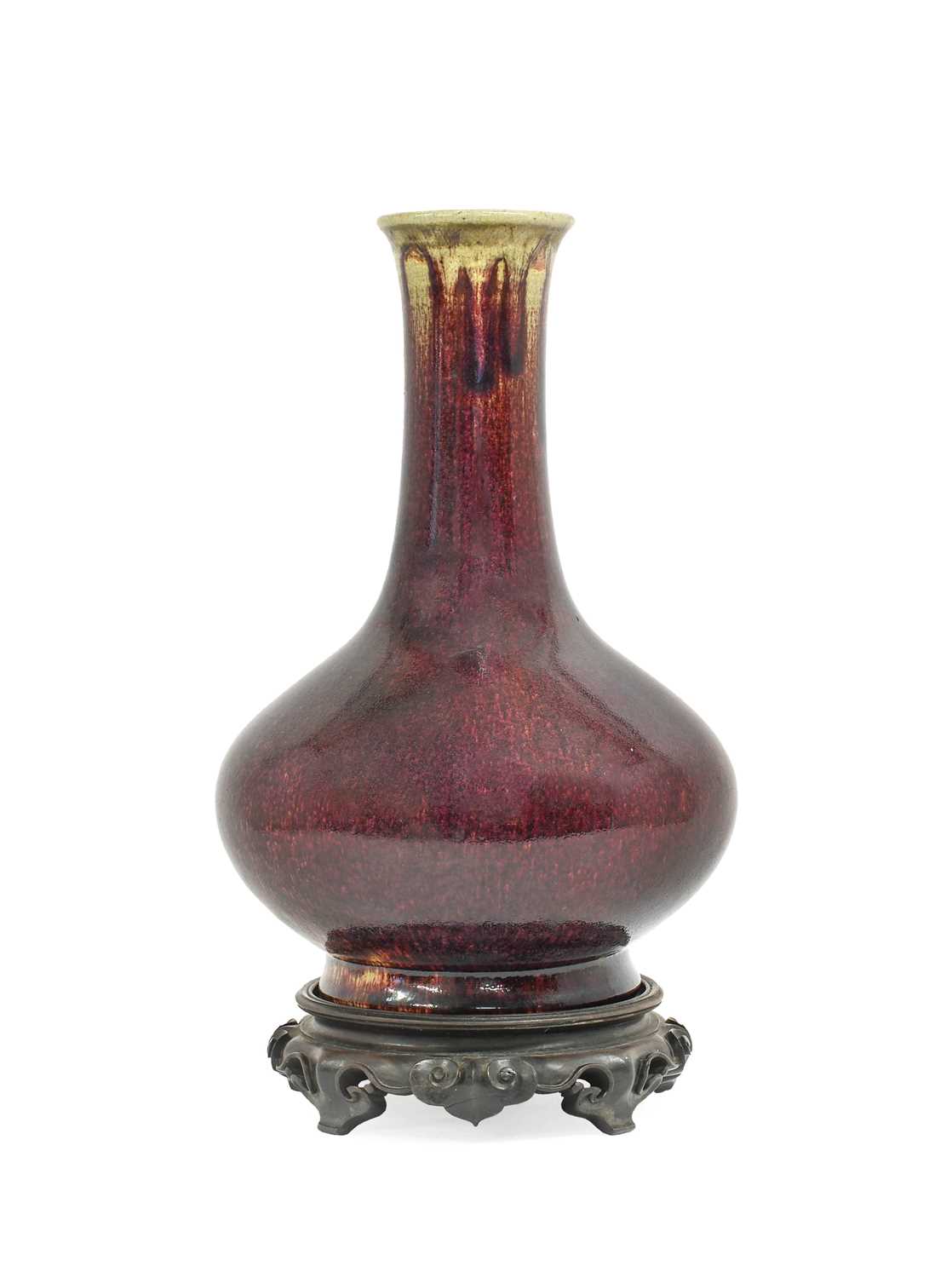 Lot 64 - A Chinese Flambe-Glazed Bottle Vase, Qing...